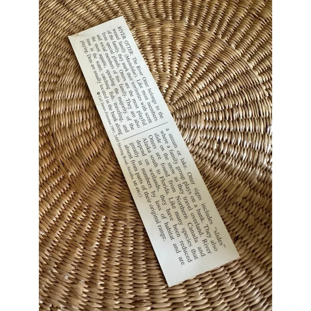 Vintage River Otter Wildlife Bookmark – Carl Freeman Nature Series